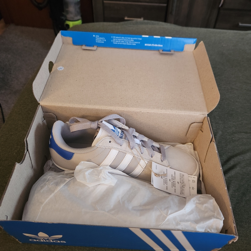 Adidas Kids' Gray and Blue Sneakers